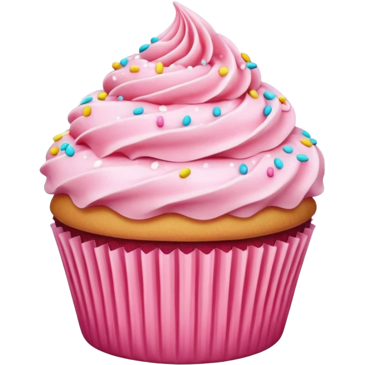 Cupcake with pink icing emoji