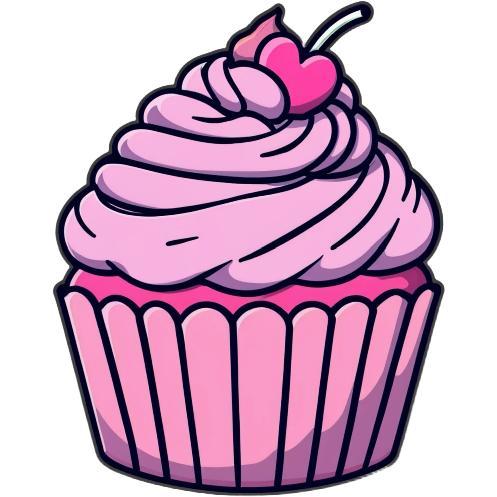 cupcake with pink icing emoji