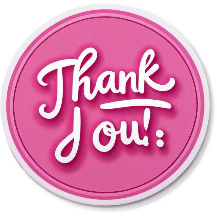 Pink THANK YOU emoji