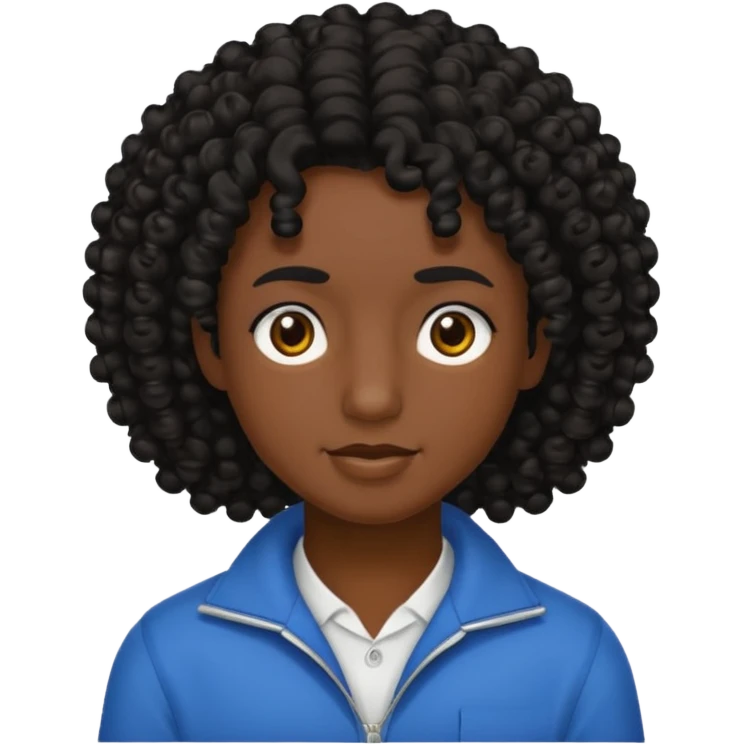 Zumbí com o cabelo médio e cacheado emoji