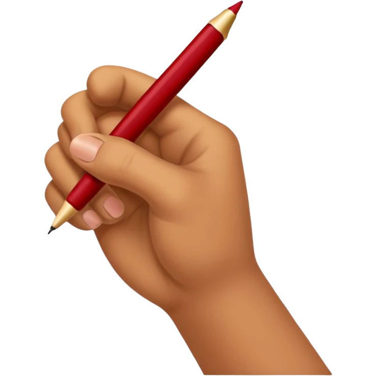 the hand writes with a dark red pen emoji