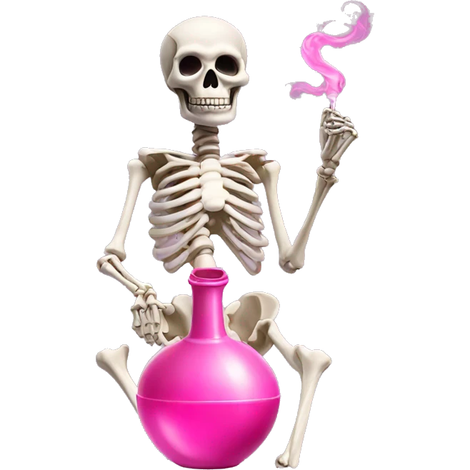 Skeleton with pink hookah  emoji