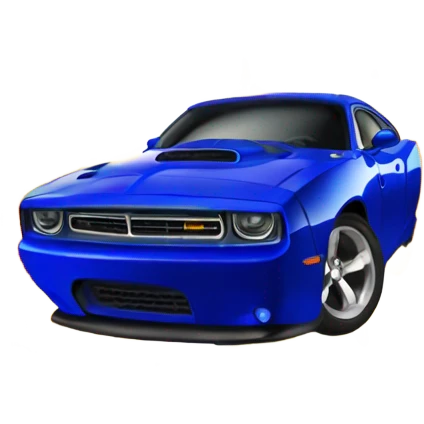 Souped up royal blue charger flames from exhaust  emoji