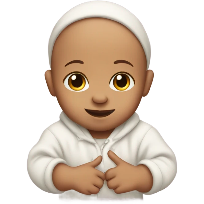 Baby with peace out sign emoji