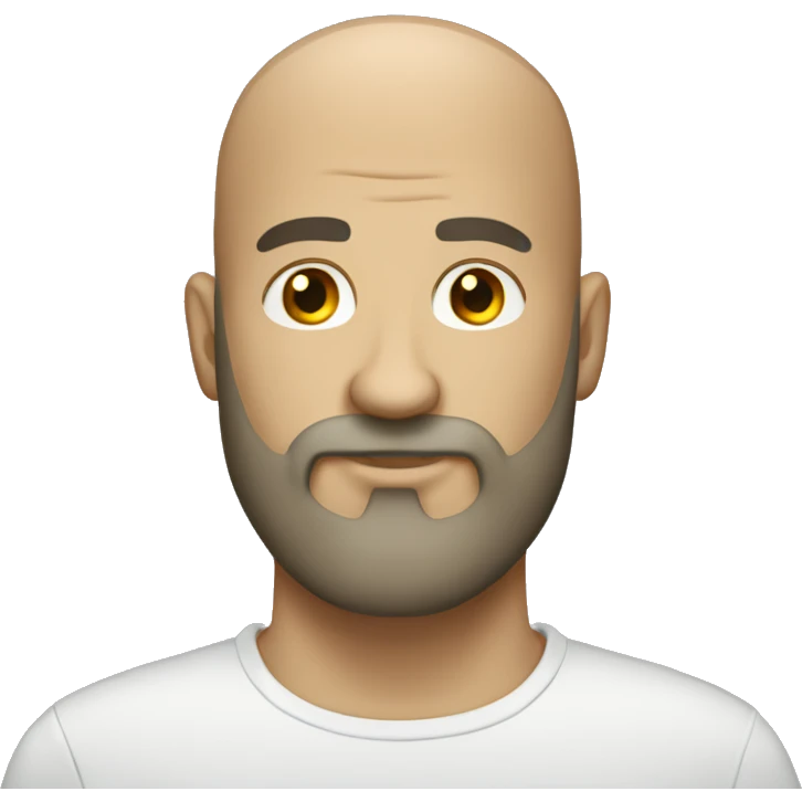 Bald light doing guy with a medium sized beard  emoji