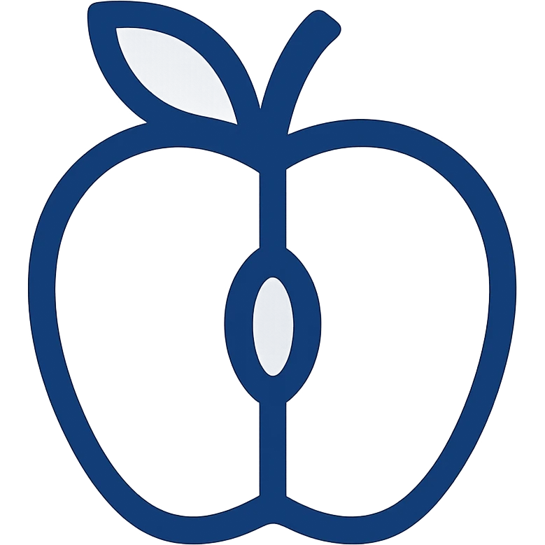 apple, flat icon style, bold colors, geometric shapes, minimal details, suitable for digital interface emoji