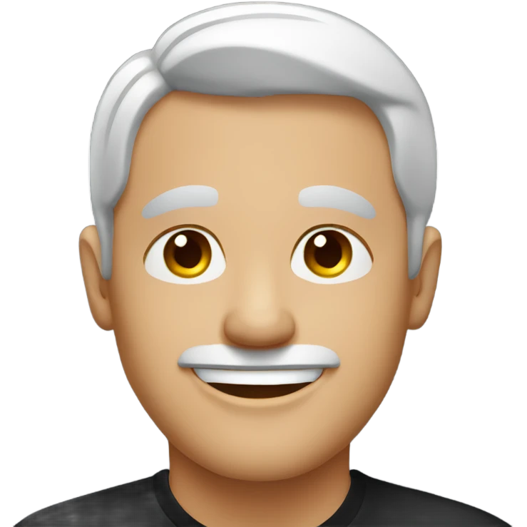 smiling man in black shirt emoji