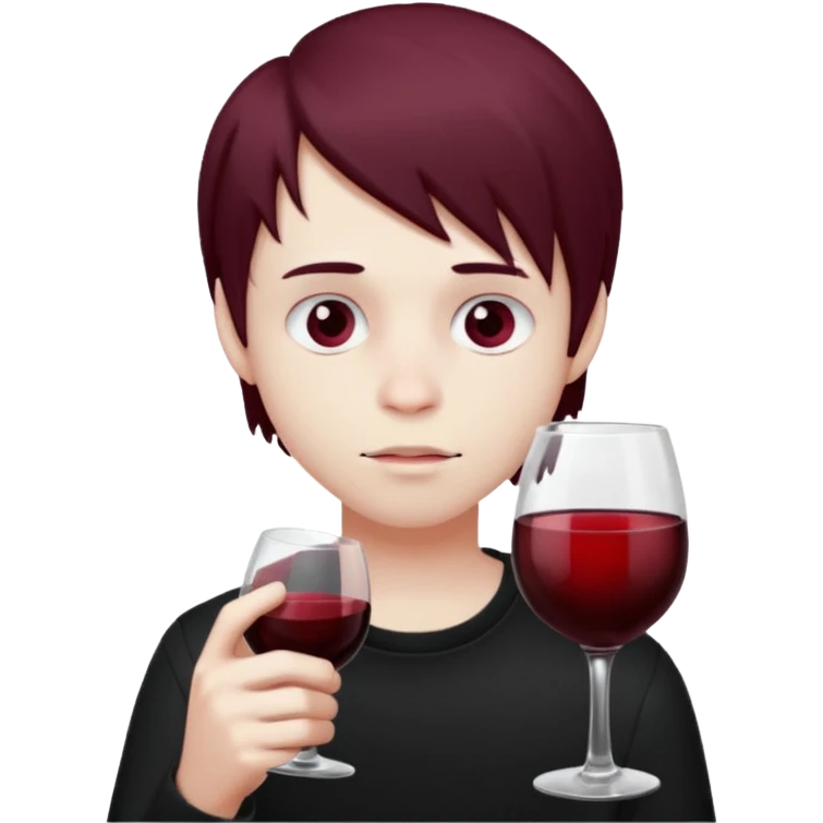 Bebendo vinho emo adolescente masculino emoji
