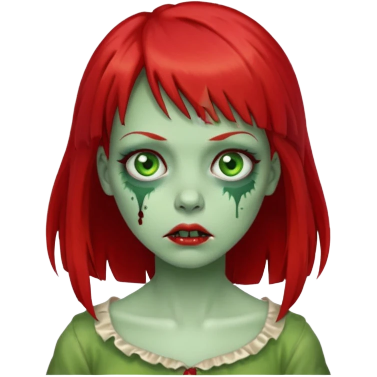 Zombie girl franja ruiva emoji