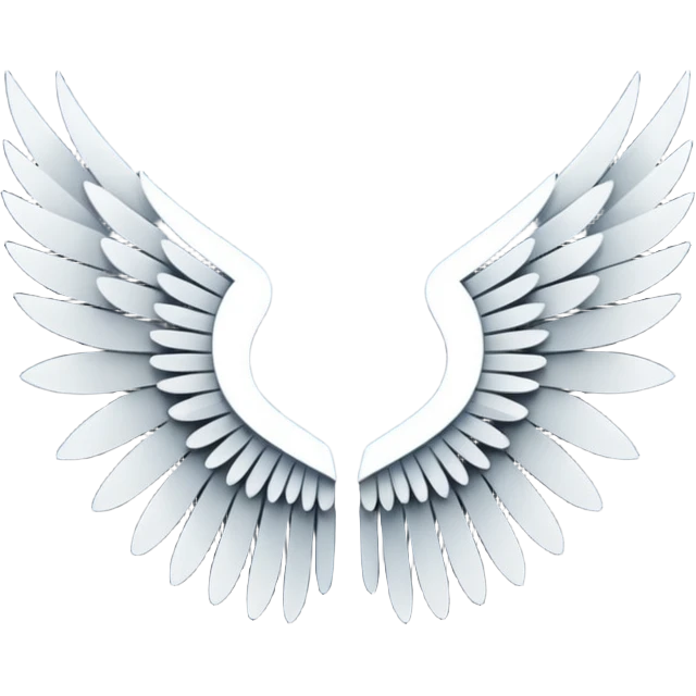can you generate 6 unique angel wings designs? just the wings - no body, head, or feet necessary emoji