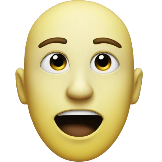Yellow circle with one eye on the left side of face with flat mouth  emoji