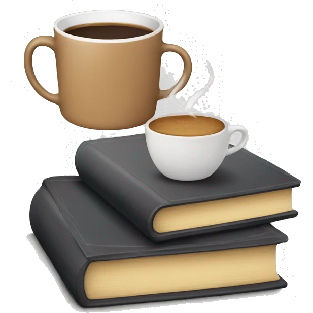 Coffee and books emoji