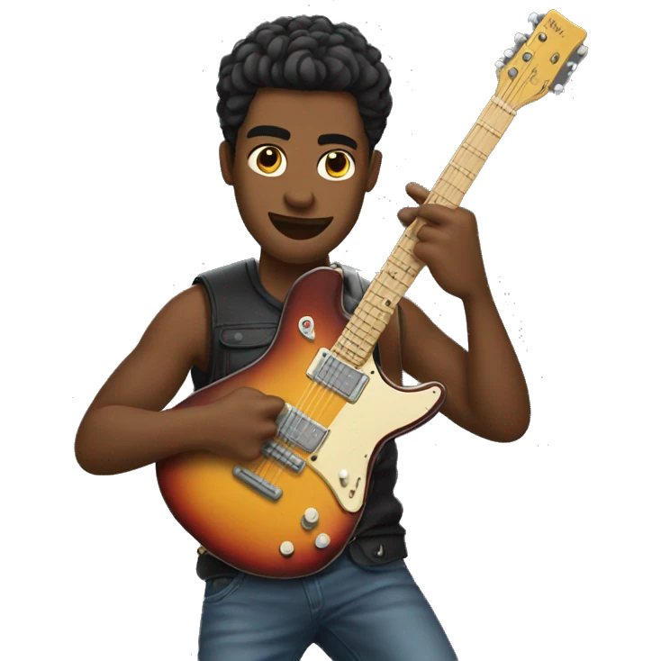 cool guy rocking guitar emoji