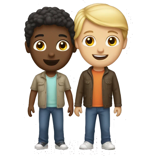 caucasian friends playing together emoji