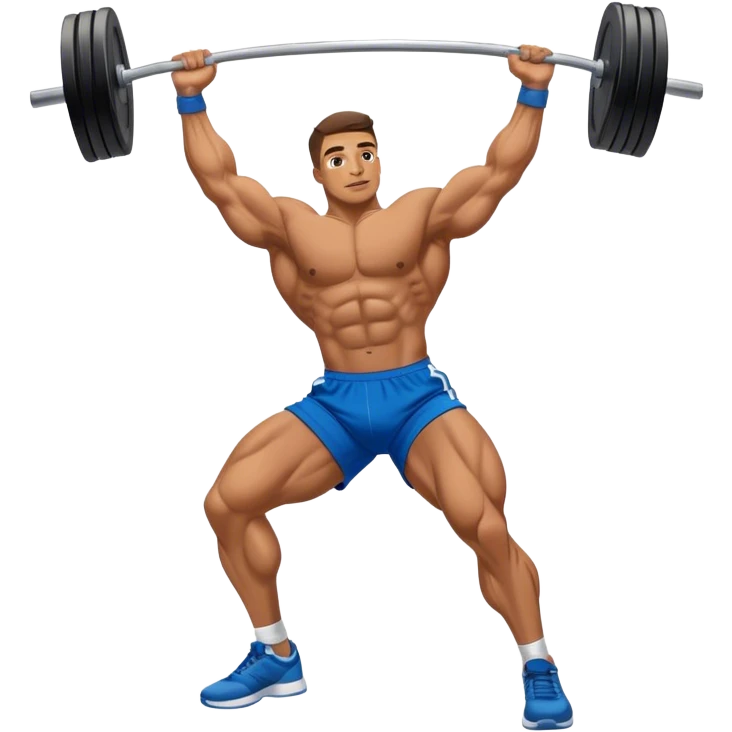 bodybuilder blue shorts leg-side-raise-hip-abduction exercise emoji