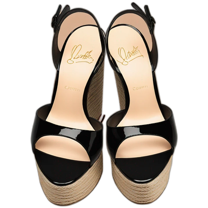Platform wedges black louboutin sandal emoji