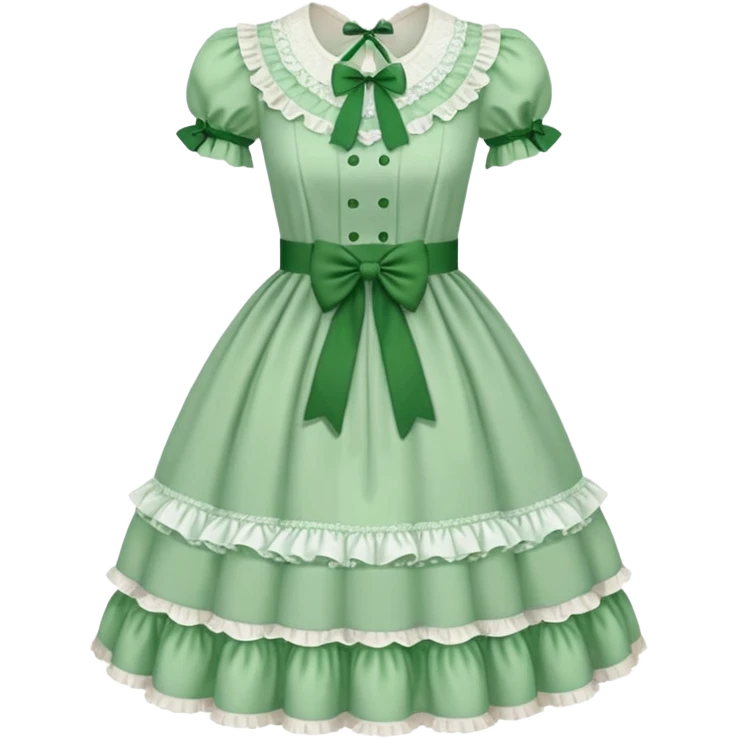 Lolita dress, white and green emoji