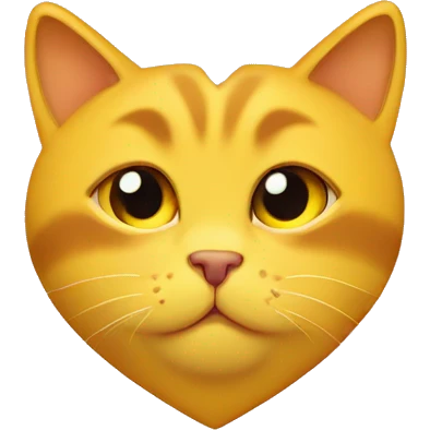 Yellow Cat eye heart emoji