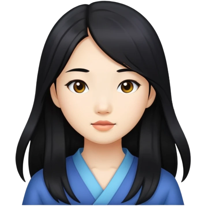 An Asian girl Long hair emoji