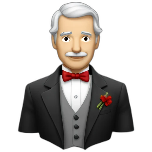 a-gray-haired-skullet-butler-wearning-dinner-jacket-with-red-bow-tie-without-glasses-and-closed-eyes emoji