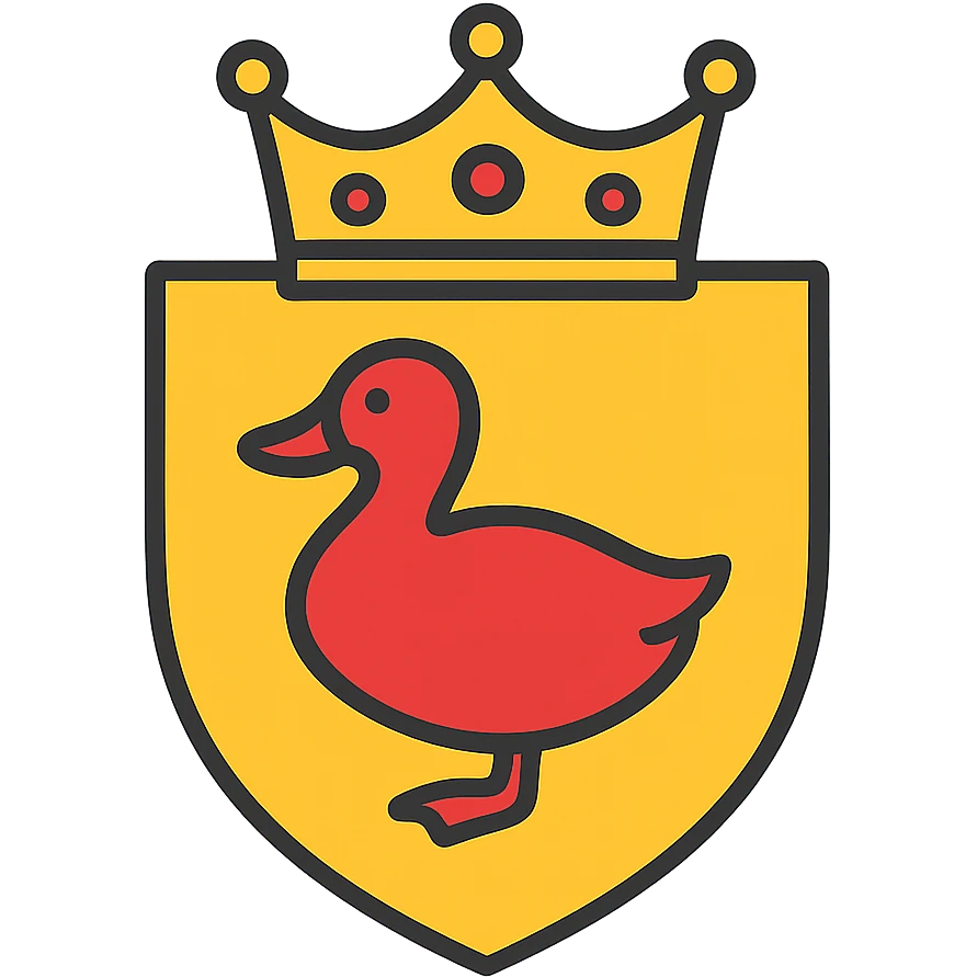 logo de Duc, blason stylisé avec couronne emoji
