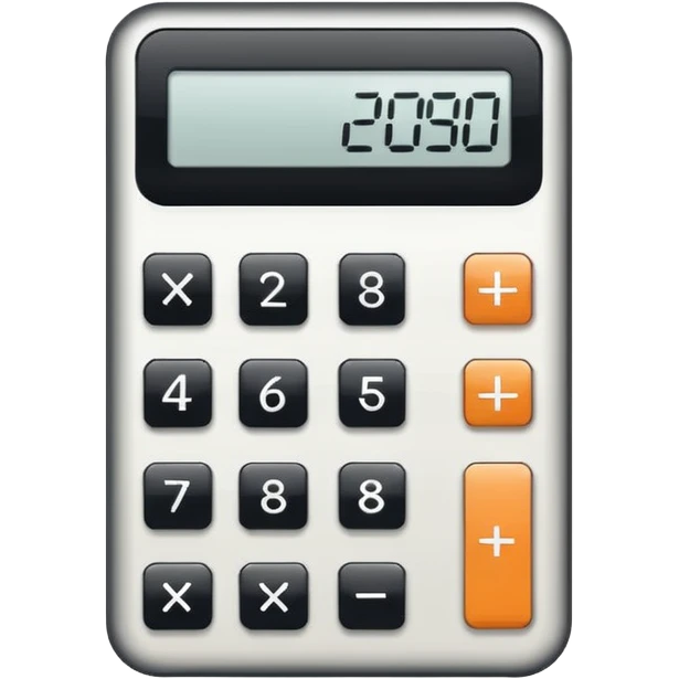 Minimalistic flat vector icon, iOS style, thin black contour on white background. Calculator and geometric shapes (triangle, circle). No text, no shadows. emoji