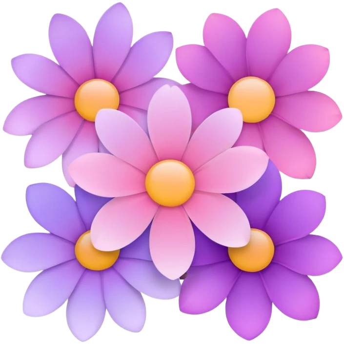 Light pink pastel purple gradients flowers emoji