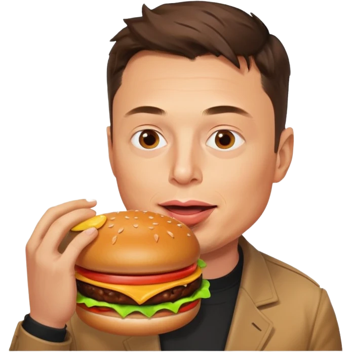 Elon musk eating a burger  emoji