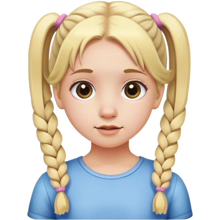 Chica rubia con dos coletas y pequeña  emoji