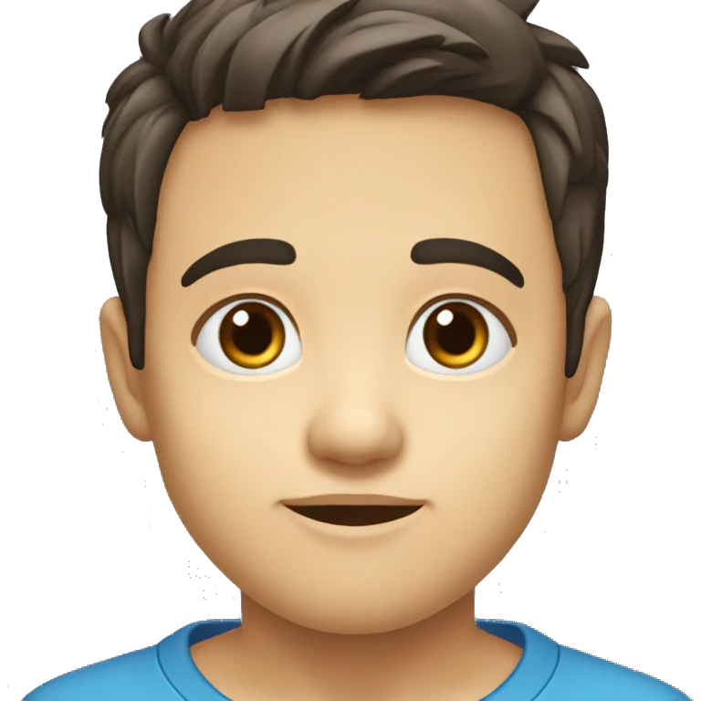 niño pequeño rubio de ojos azules grandes cuderpo entero emoji