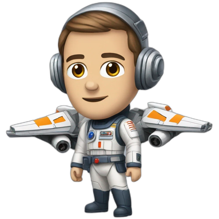 macron qui pilote un xwing emoji