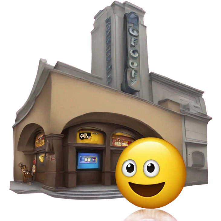 poop emoji and a movie theatre  emoji