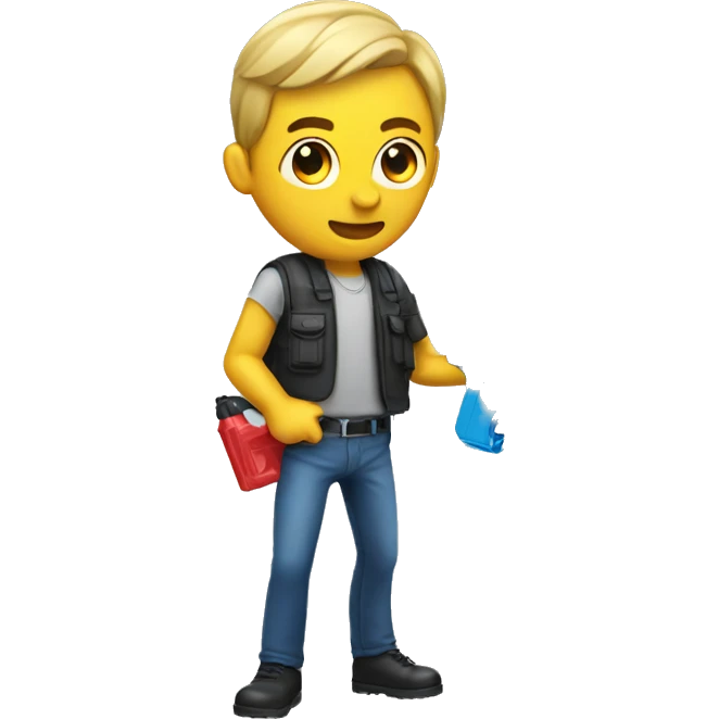 Man with a water gun in his hand emoji