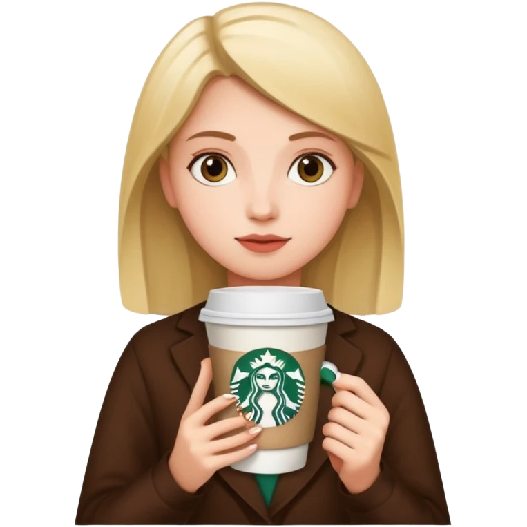 Create a girl with Starbucks emoji