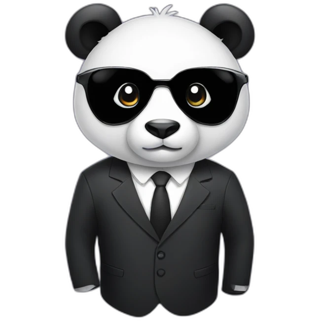 Panda wearing suit emoji