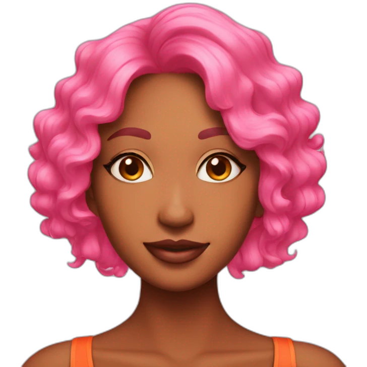 smooth and vibrant shades from orange to pink, curvy emoji