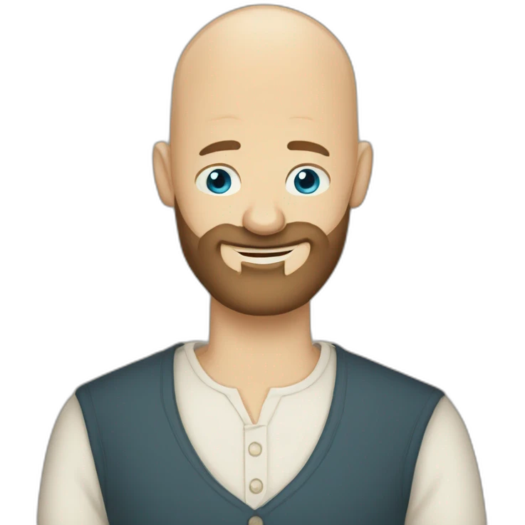 Tall Hungarian blond blue eyes bald bearded man hugs African bald  bearded 50s man emoji