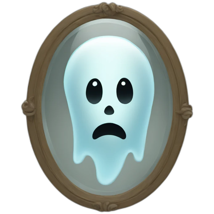 a face of a ghost in a mirror emoji