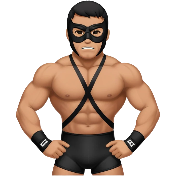 El Primo character, a muscular wrestler with a black mask and wrestling outfit emoji