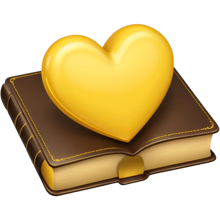 yellow heart with a book emoji