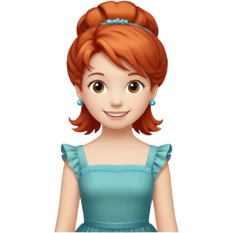red girl kid with Bouffant emoji