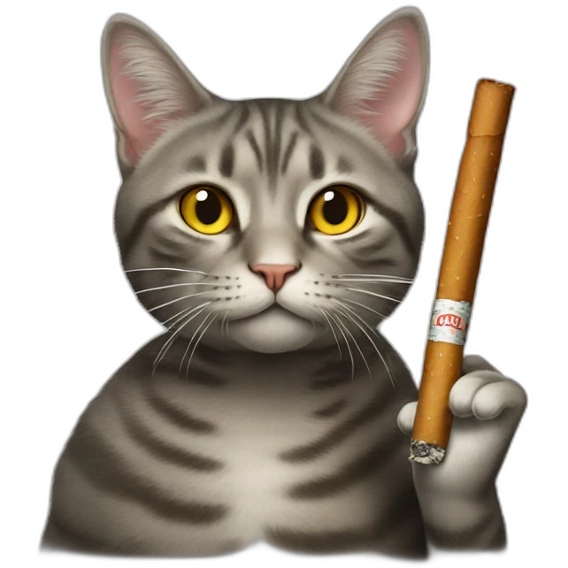 cat smoking a cigarrette emoji