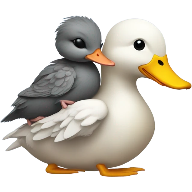  Duck hugging rat emoji