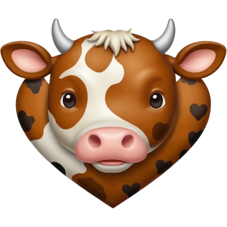 Cow print brown  heart emoji