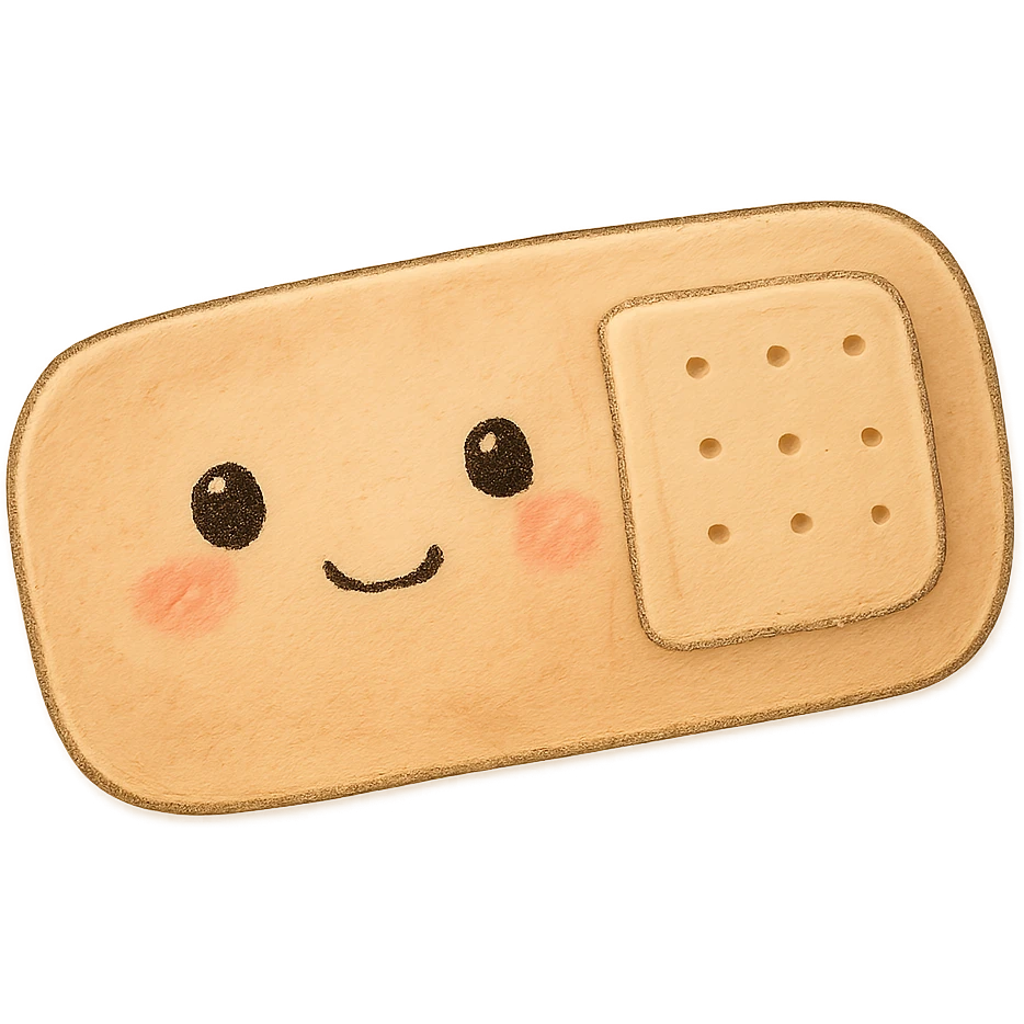 bandage with soft, whimsical, cute expression, ghibli style emoji