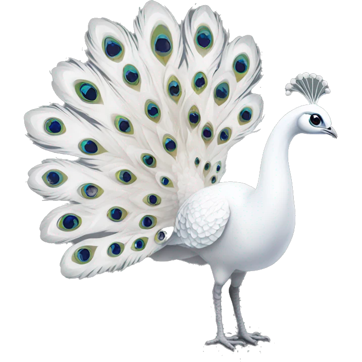 White peacock with a bow emoji