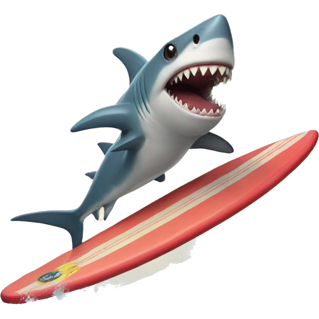 Shark riding a surfboard emoji