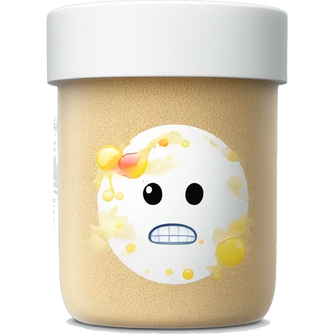 body scrub pot with label emoji