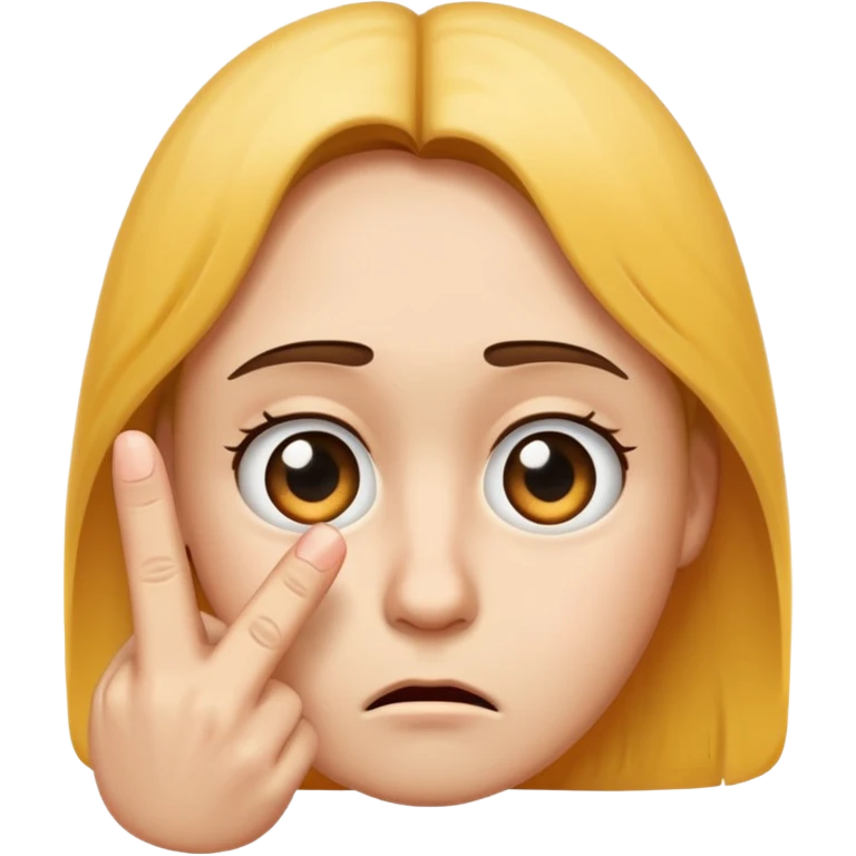 Sad eyes with middle finger emoji