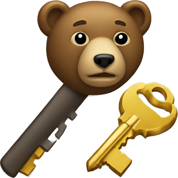 A KEY WITH A STRONG BEAR emoji